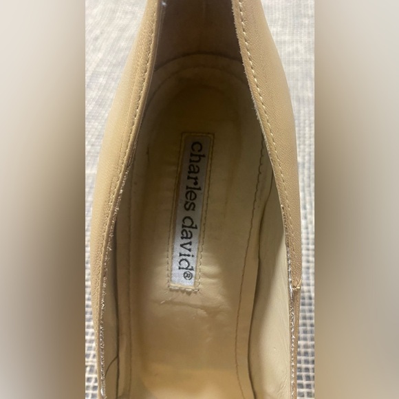 Charles David Heels Size 10B Platform Leather Tan 4.5” Heel Made In Spain - Picture 2 of 13